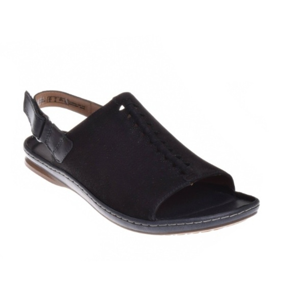 Clarks Artisan Sarla Forte Black Nubuck Leather Slingback Sandals‎ Women US 6.5M
